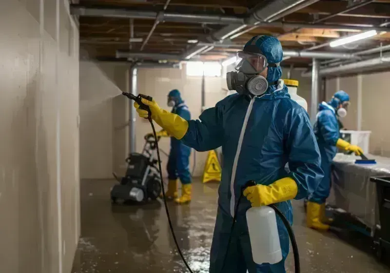 Basement Sanitization and Antimicrobial Treatment process in Hudson, IL